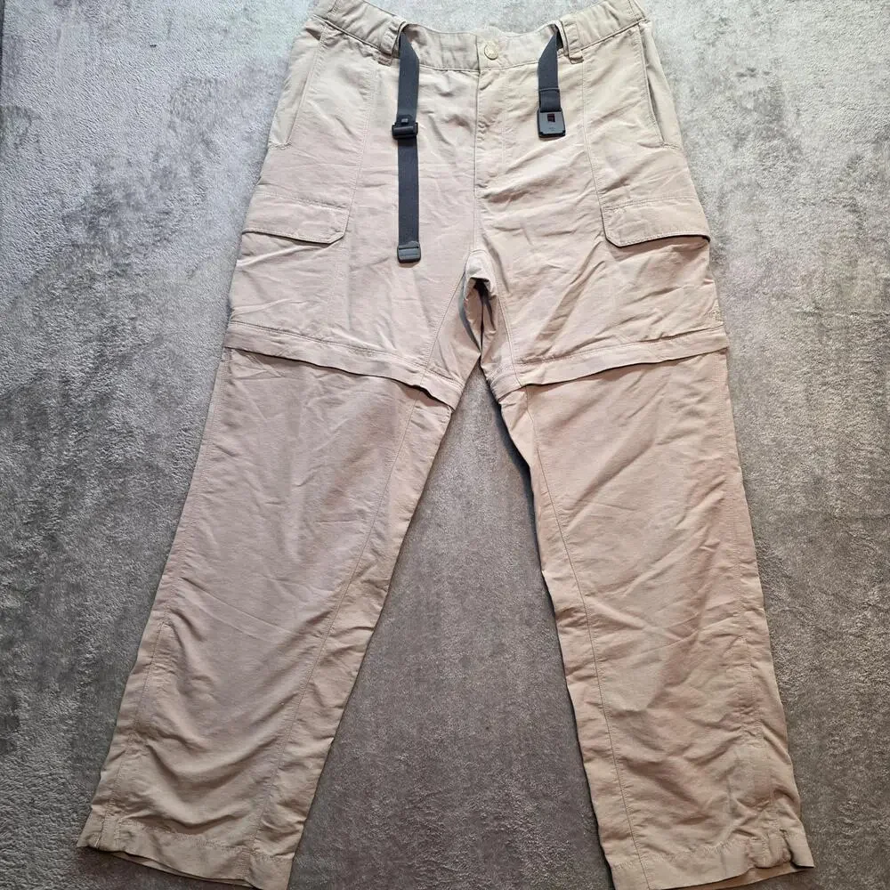 The North Face Cargo Pants Mens 32x32 Beige Convertible Nylon Elastic Waist